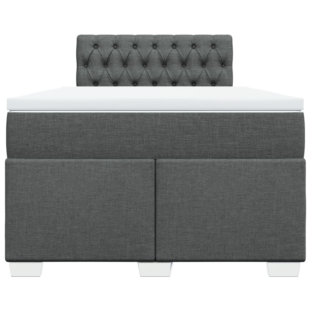Krevet box spring s madracem tamnosivi 120 x 190 cm tkanina