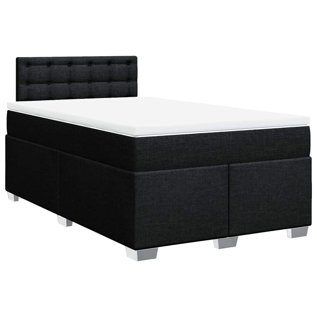 Krevet box spring s madracem crni 120 x 190 cm od tkanine