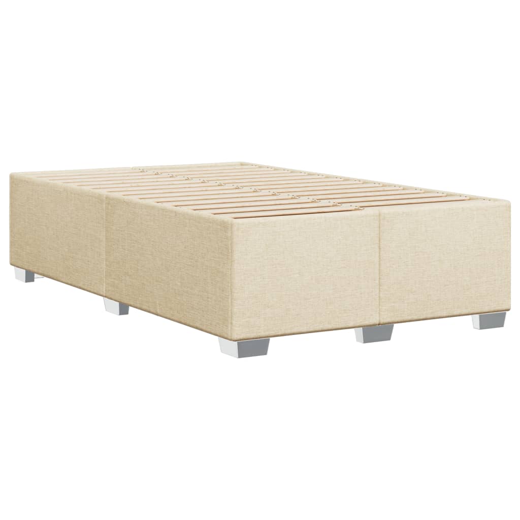 Krevet s oprugama i madracem krem 120 x 200 cm od tkanine