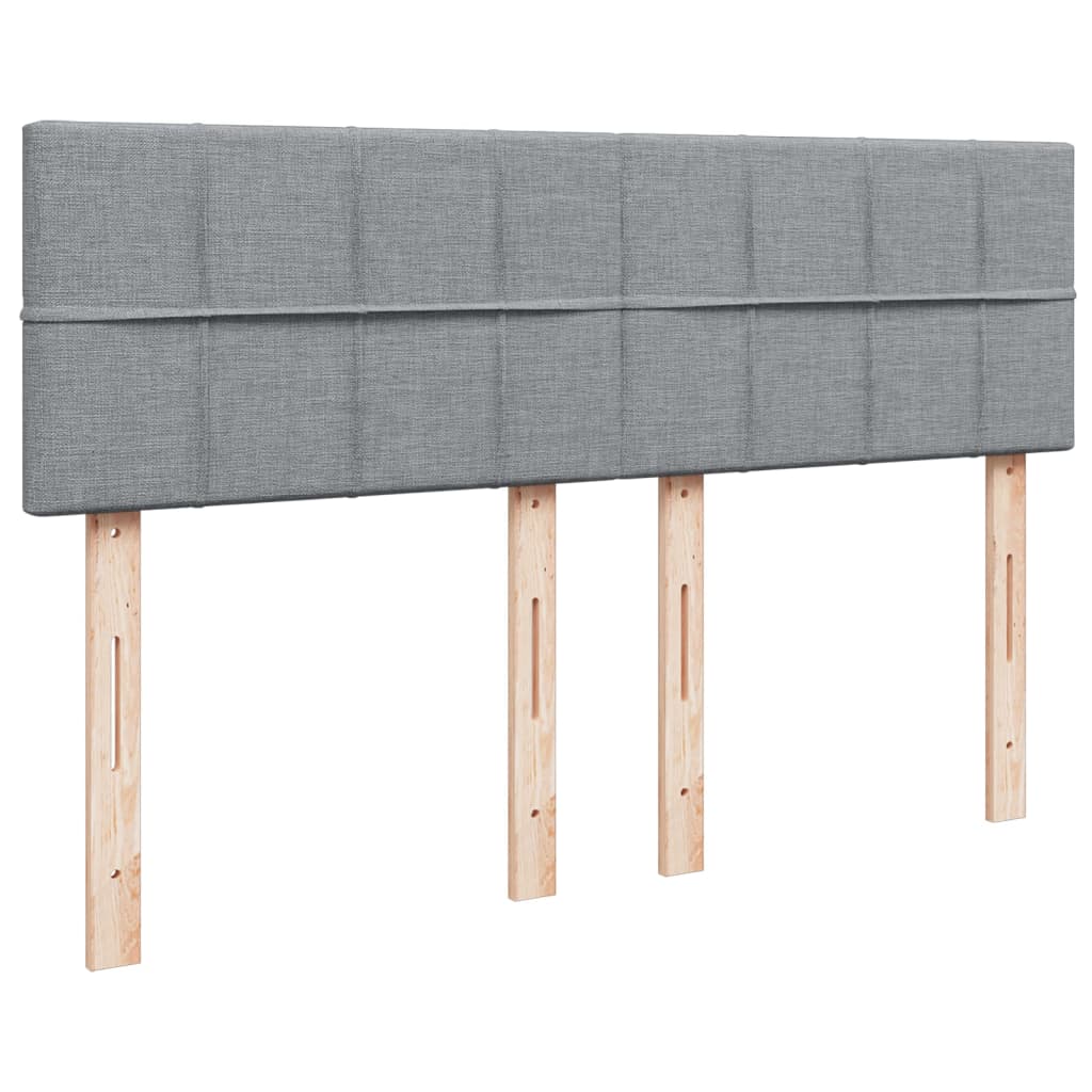 Krevet s oprugama i madracem svjetlosivi 140x190 cm od tkanine
