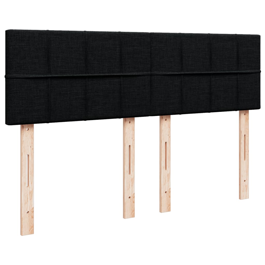 Krevet s oprugama i madracem crni 140 x 190 cm od tkanine
