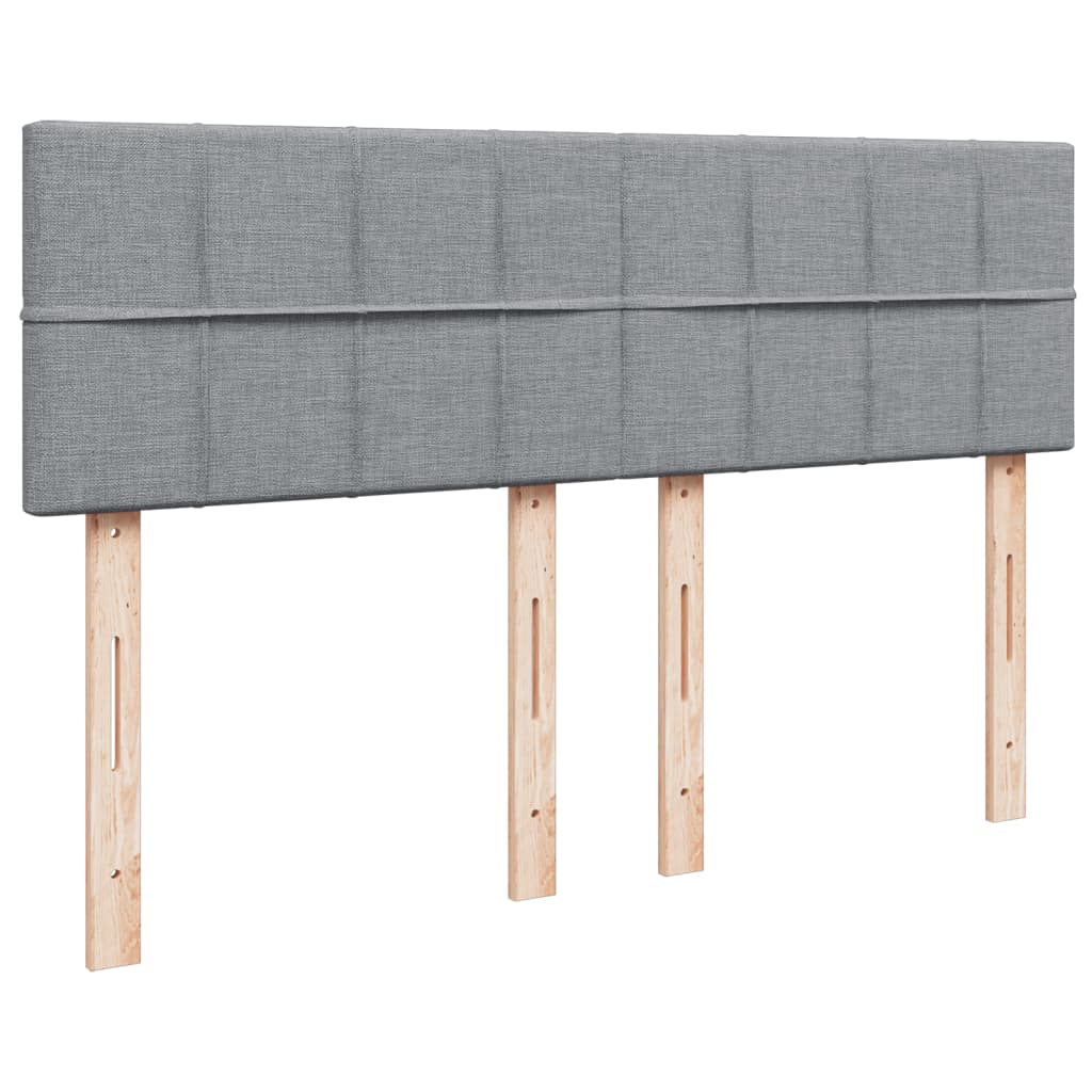 Krevet box spring s madracem svjetlosivi 140x200 cm od tkanine