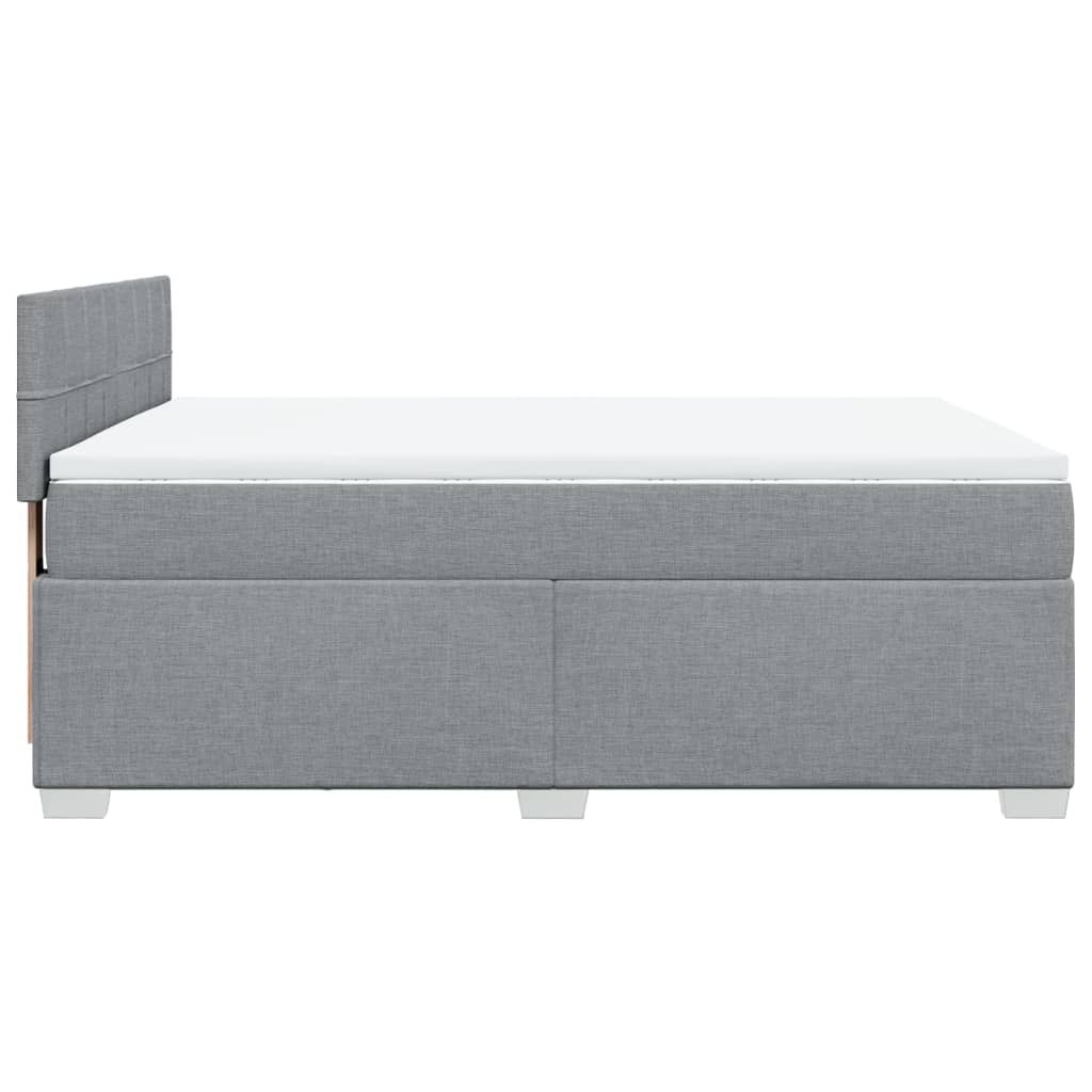 Krevet box spring s madracem svjetlosivi 140x200 cm od tkanine