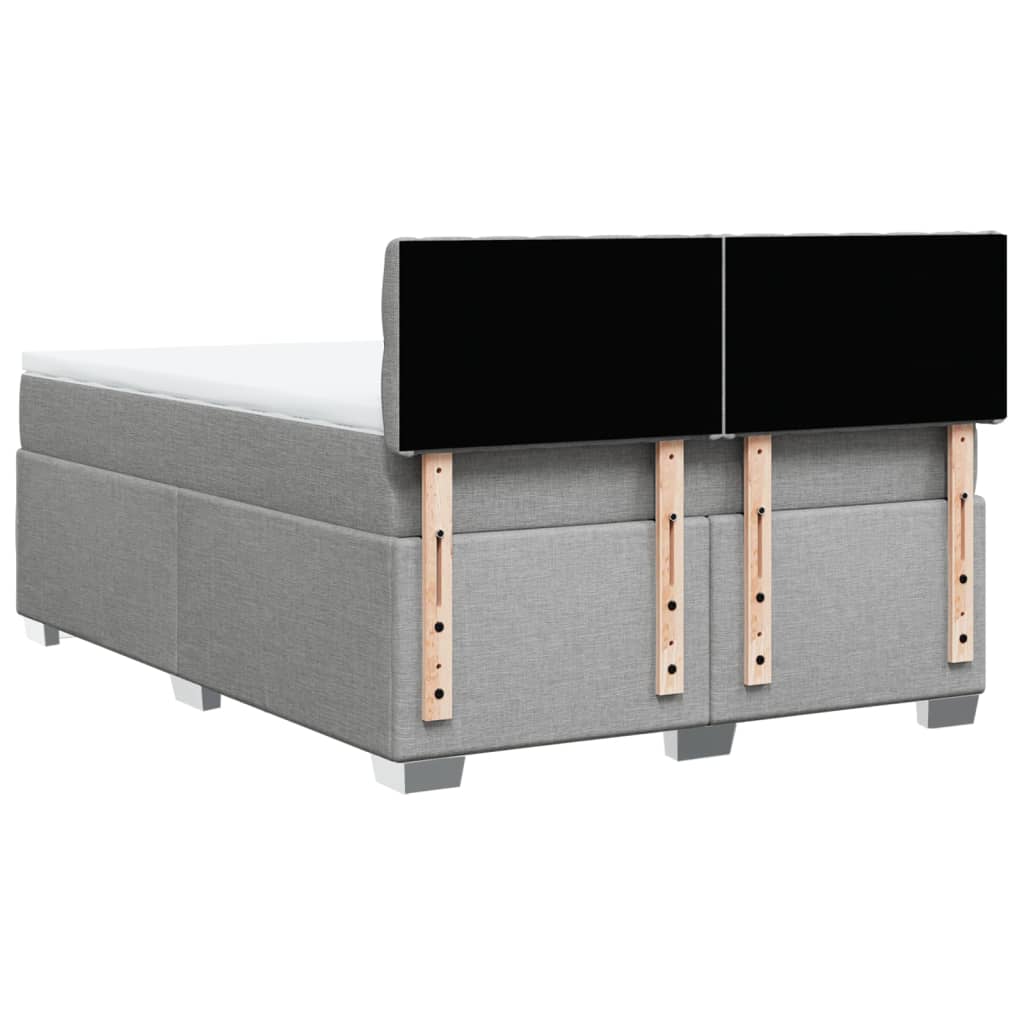 Krevet box spring s madracem svjetlosivi 140x200 cm od tkanine