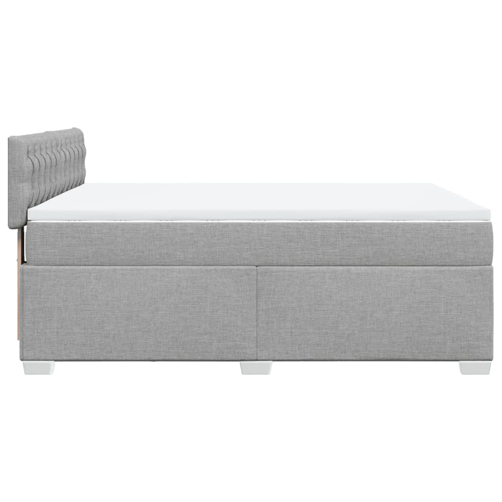 Krevet box spring s madracem svjetlosivi 140x200 cm od tkanine