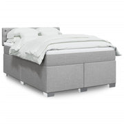 Krevet box spring s madracem svjetlosivi 140x200 cm od tkanine