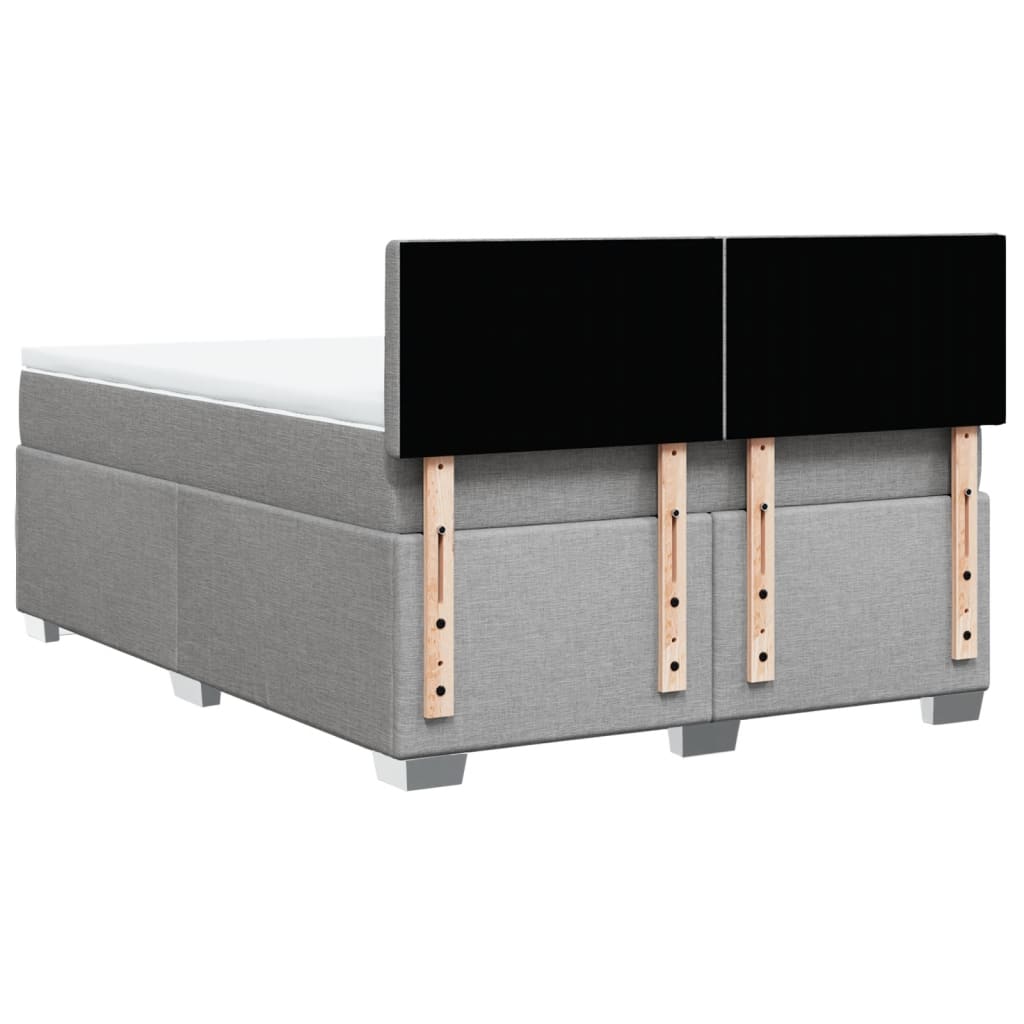 Krevet box spring s madracem svjetlosivi 140x200 cm od tkanine