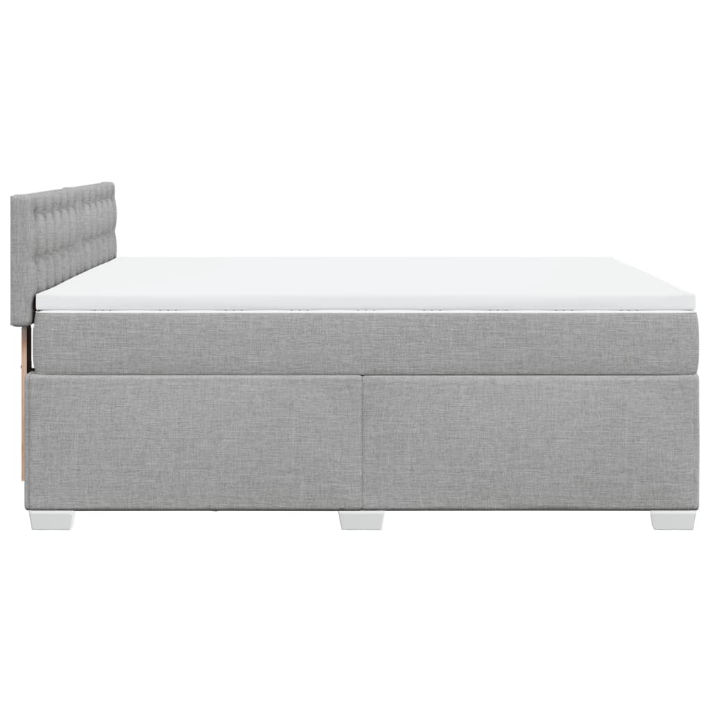 Krevet box spring s madracem svjetlosivi 140x200 cm od tkanine