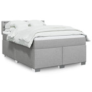 Krevet box spring s madracem svjetlosivi 140x200 cm od tkanine