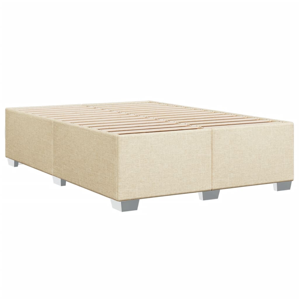Krevet s oprugama i madracem krem 160x200 cm od tkanine
