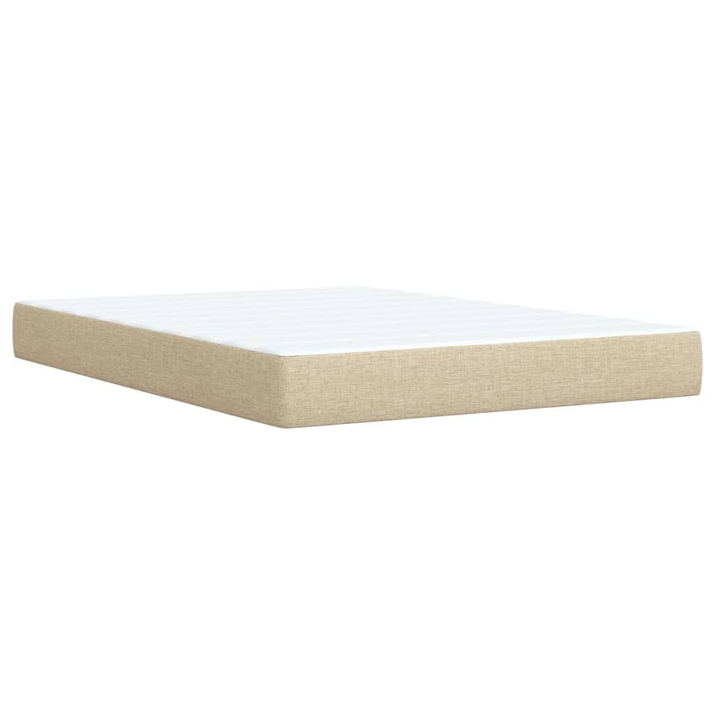 Krevet s oprugama i madracem krem 160x200 cm od tkanine