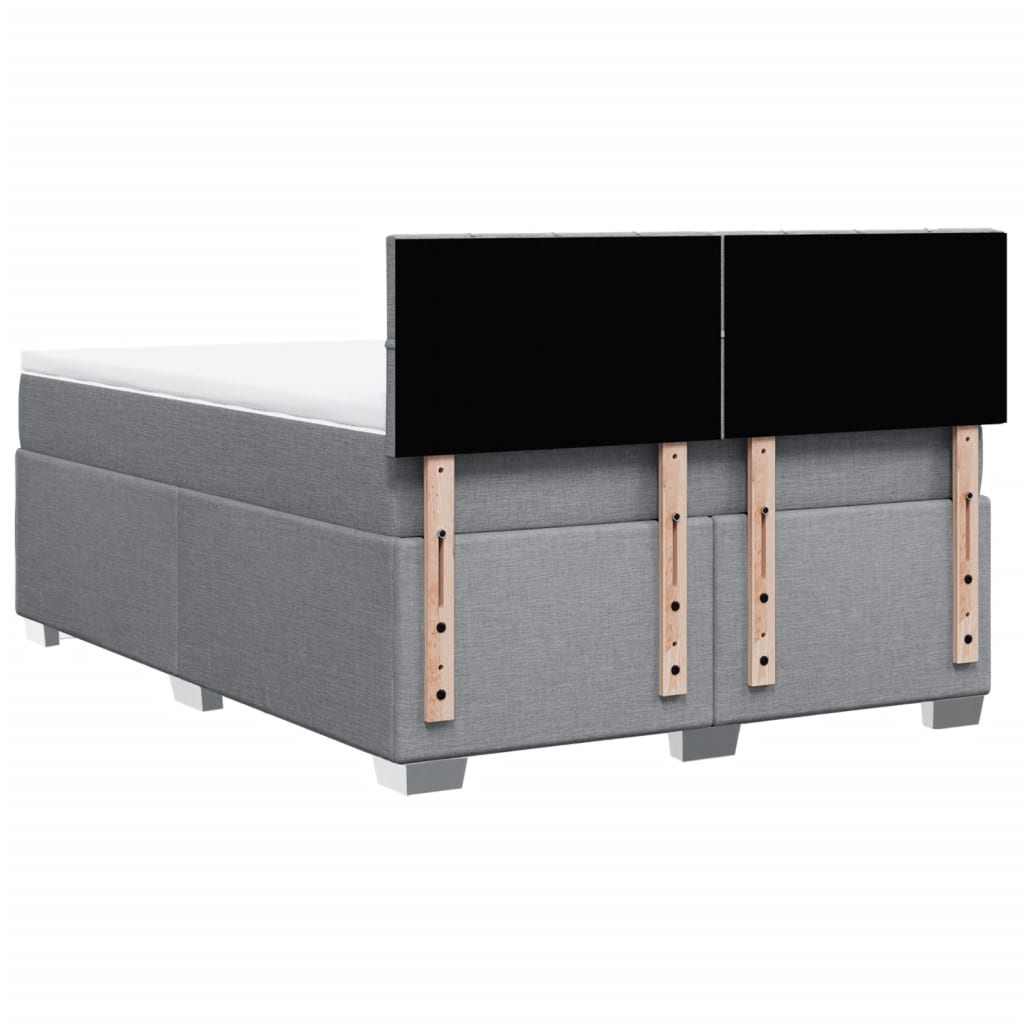 Krevet box spring s madracem svjetlosiva 160x200 cm tkanina