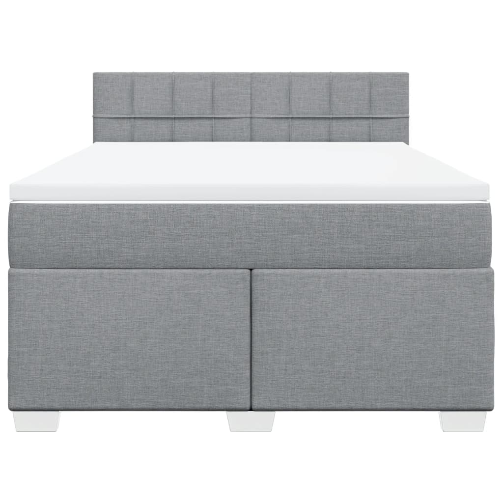 Krevet box spring s madracem svjetlosiva 160x200 cm tkanina