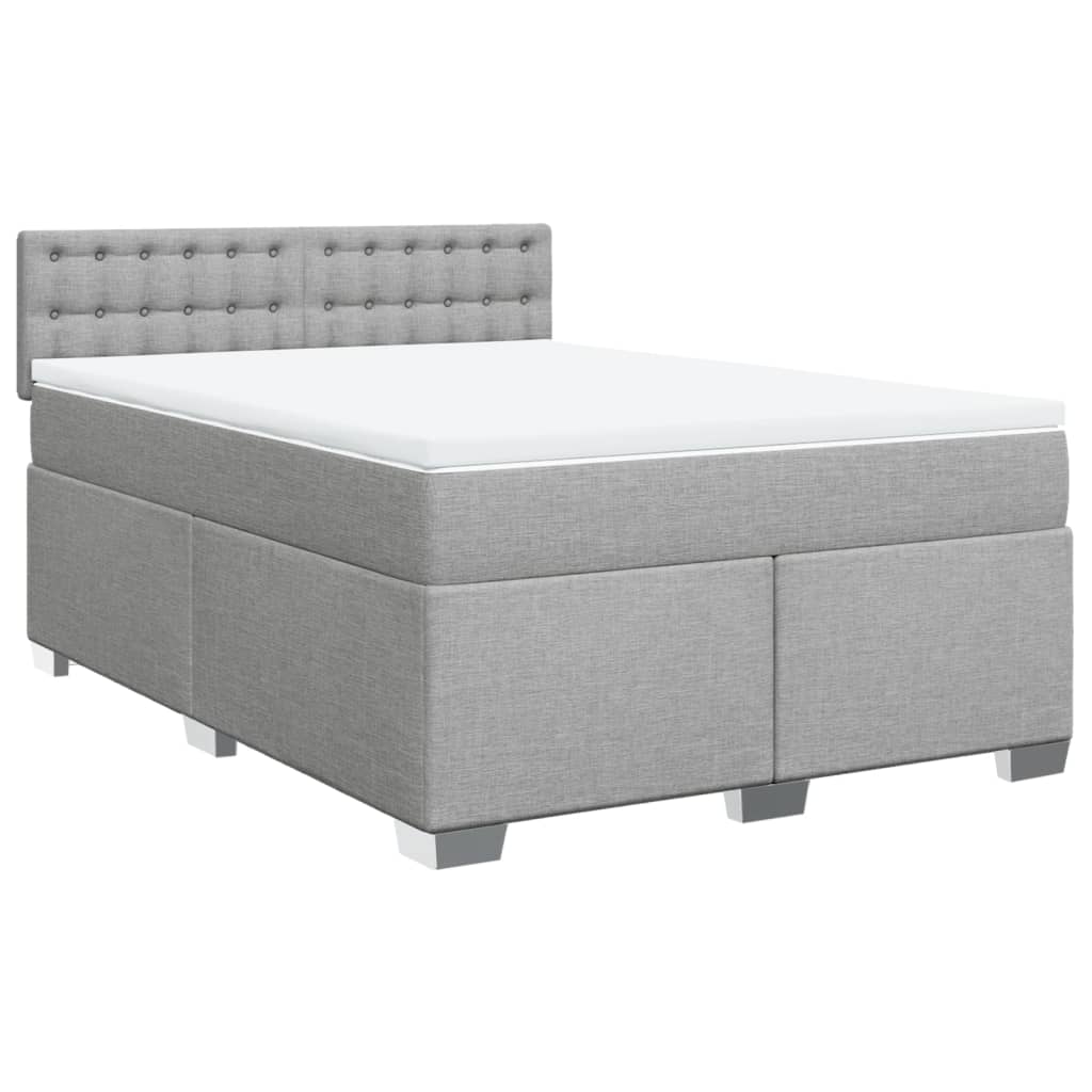 Krevet box spring s madracem svjetlosiva 160x200 cm tkanina