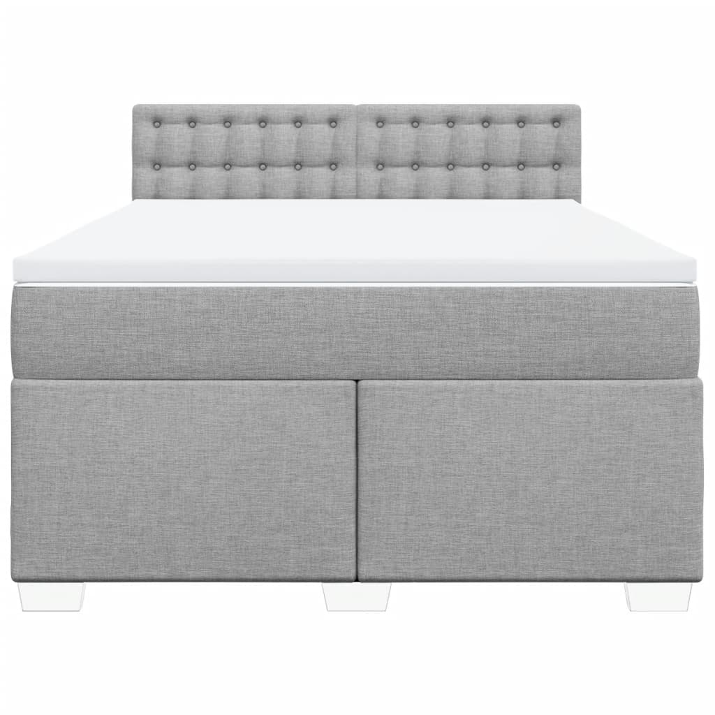 Krevet box spring s madracem svjetlosiva 160x200 cm tkanina