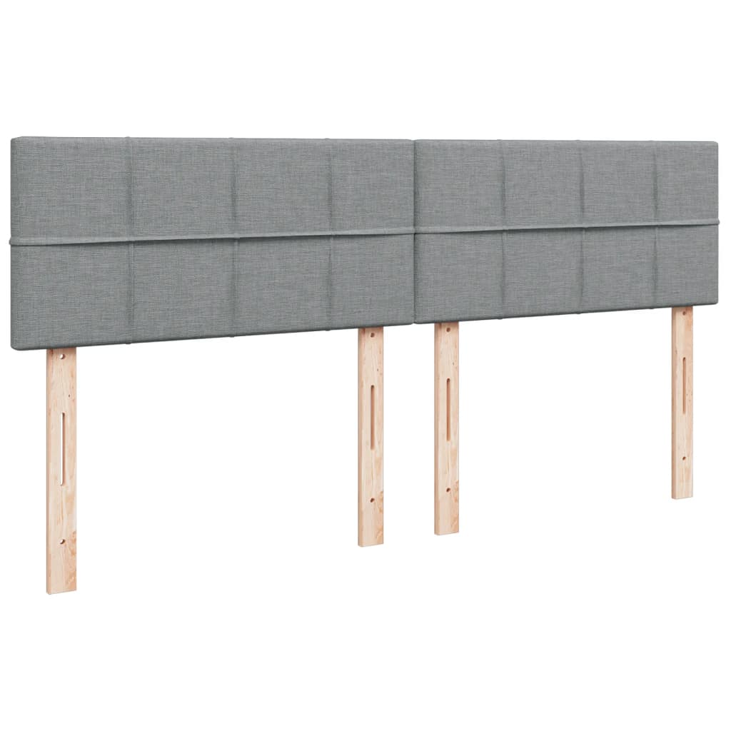 Krevet s oprugama i madracem svjetlosivi 200 x 200cm od tkanine