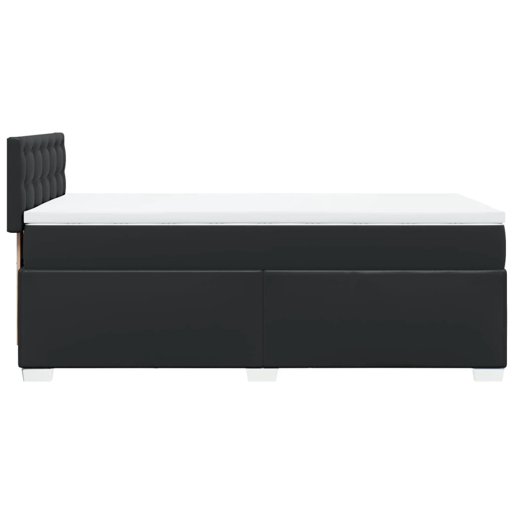 Krevet s oprugama i madracem crni 80 x 200 cm od umjetne kože