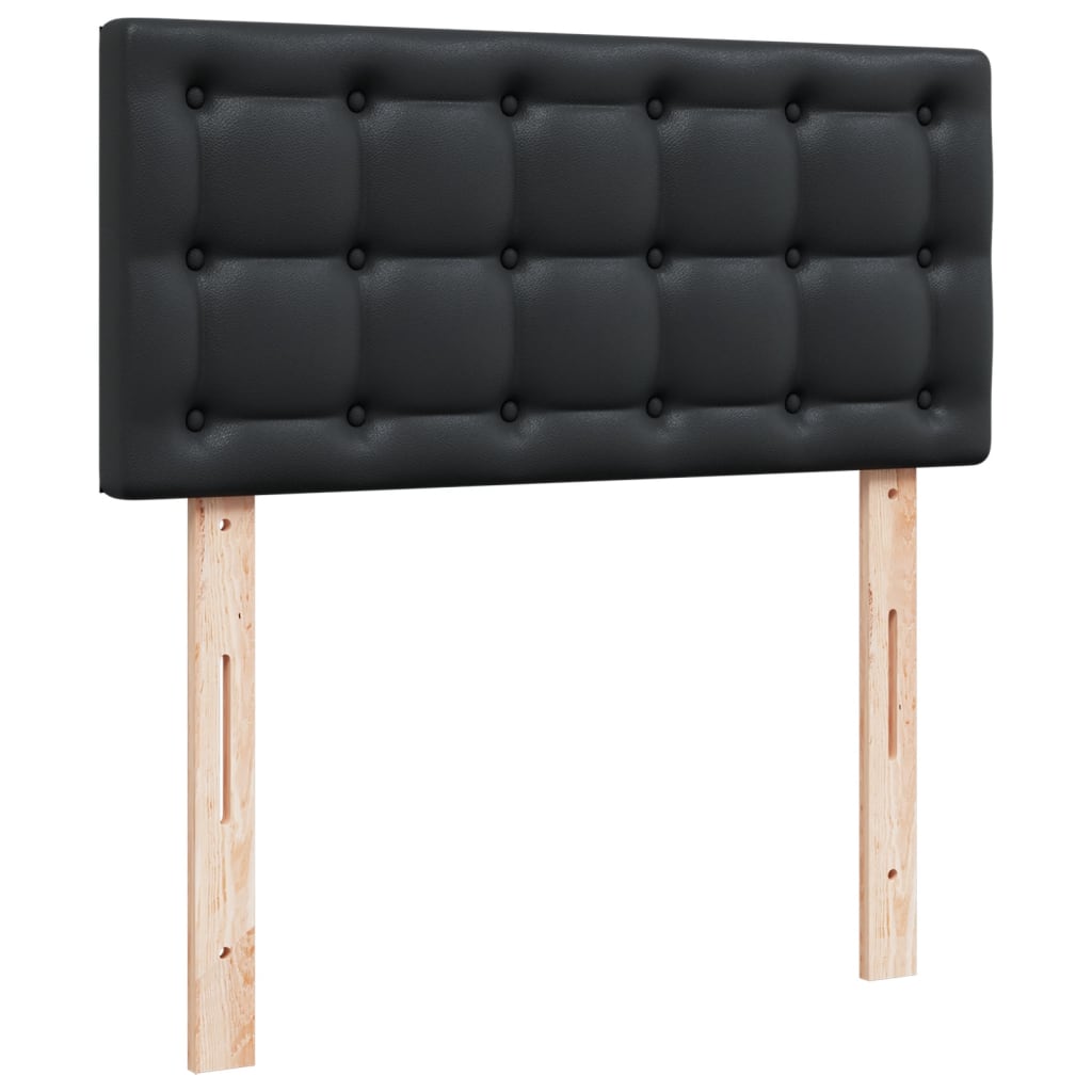 Krevet s oprugama i madracem crni 100x200 cm od umjetne kože