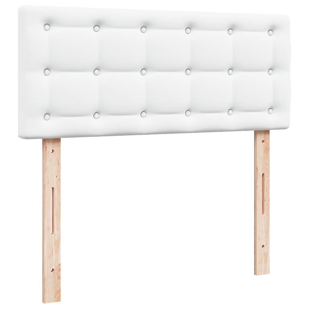 Krevet box spring s madracem bijeli 120x190 cm od umjetne kože