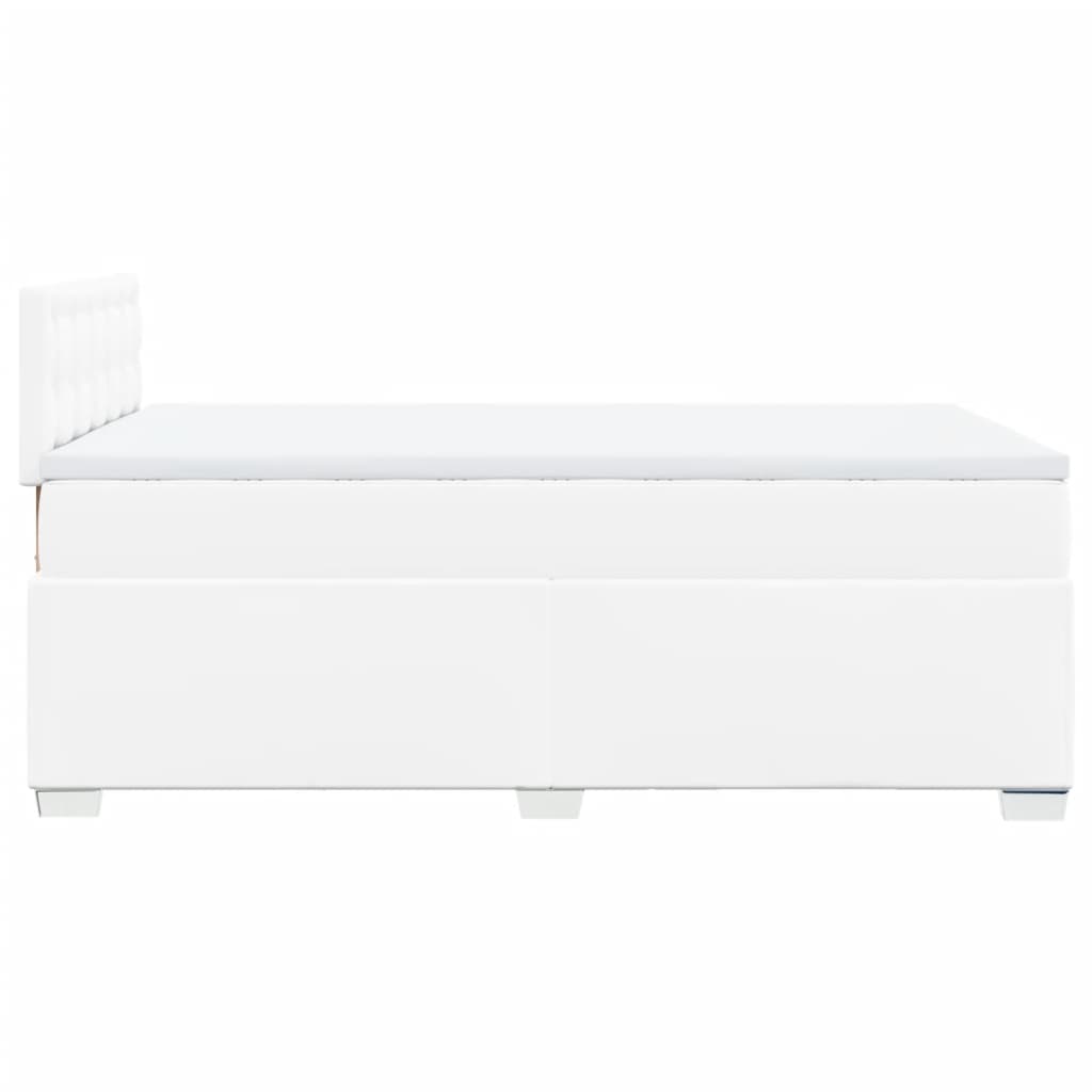 Krevet box spring s madracem bijeli 120x190 cm od umjetne kože