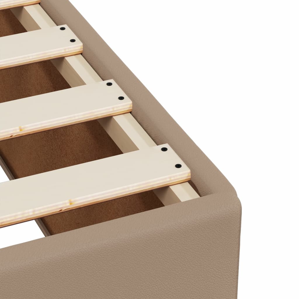 Krevet box spring s madracem cappuccino 200x200cm umjetna koža