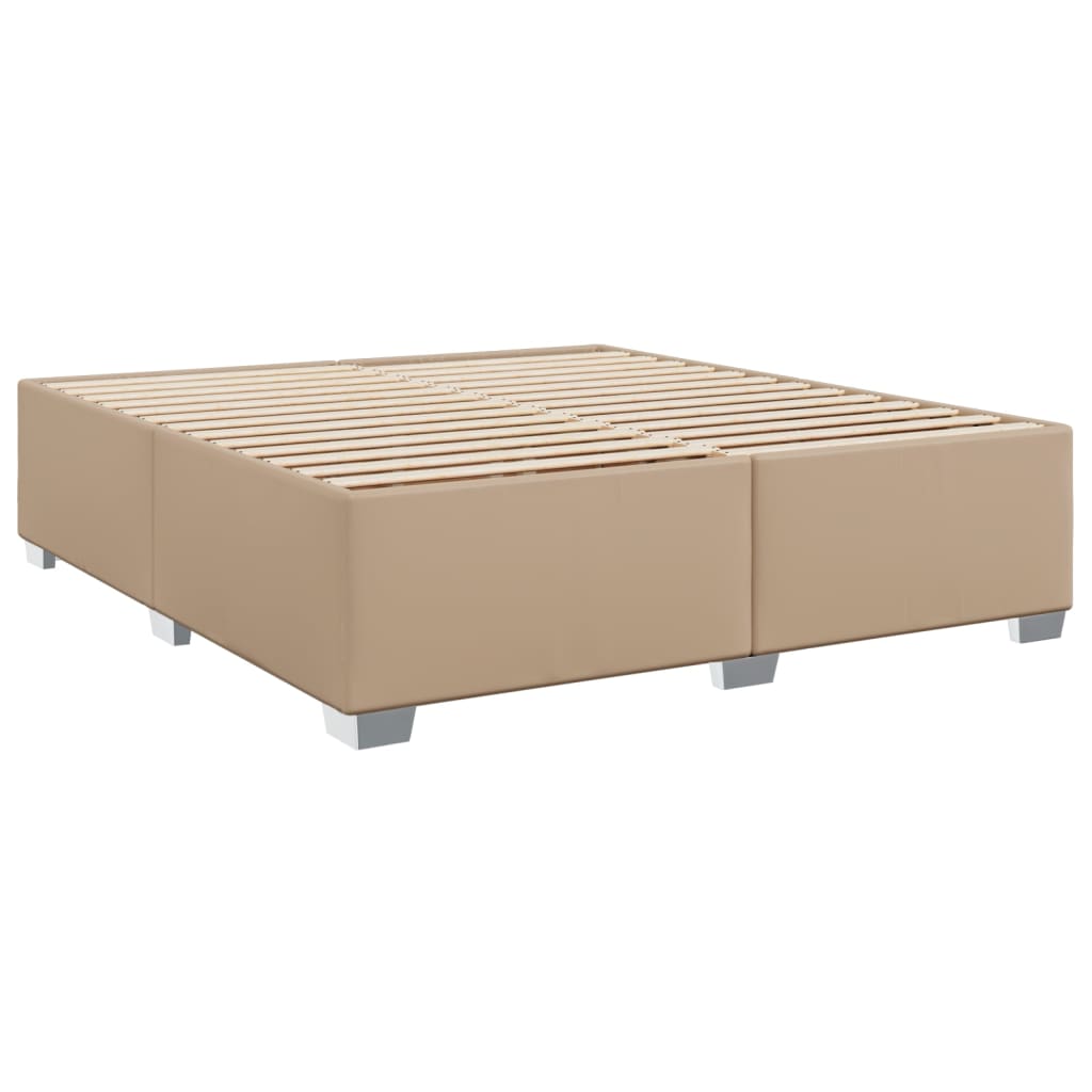 Krevet box spring s madracem cappuccino 200x200cm umjetna koža
