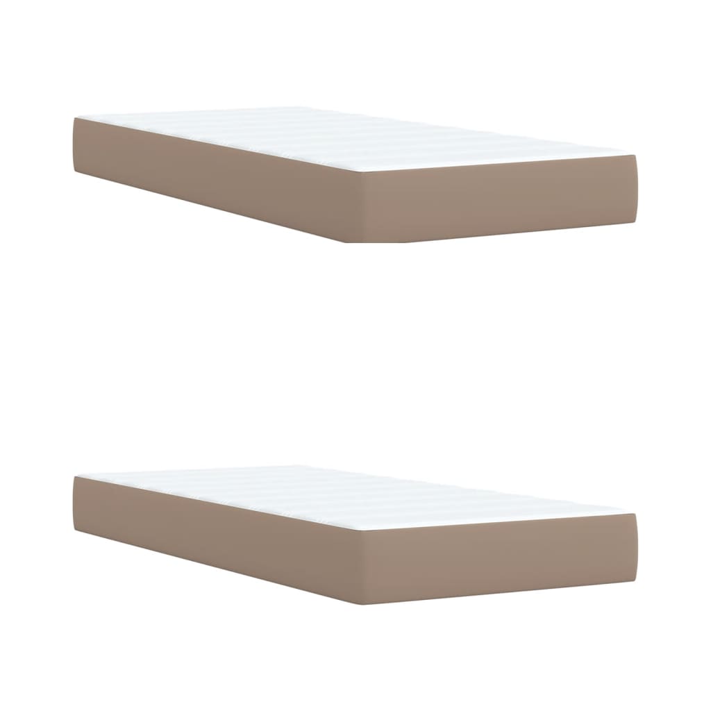 Krevet box spring s madracem cappuccino 200x200cm umjetna koža