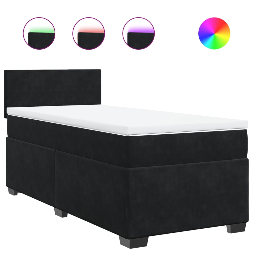 Box spring krevet s madracem crni 80 x 200 cm baršunasti