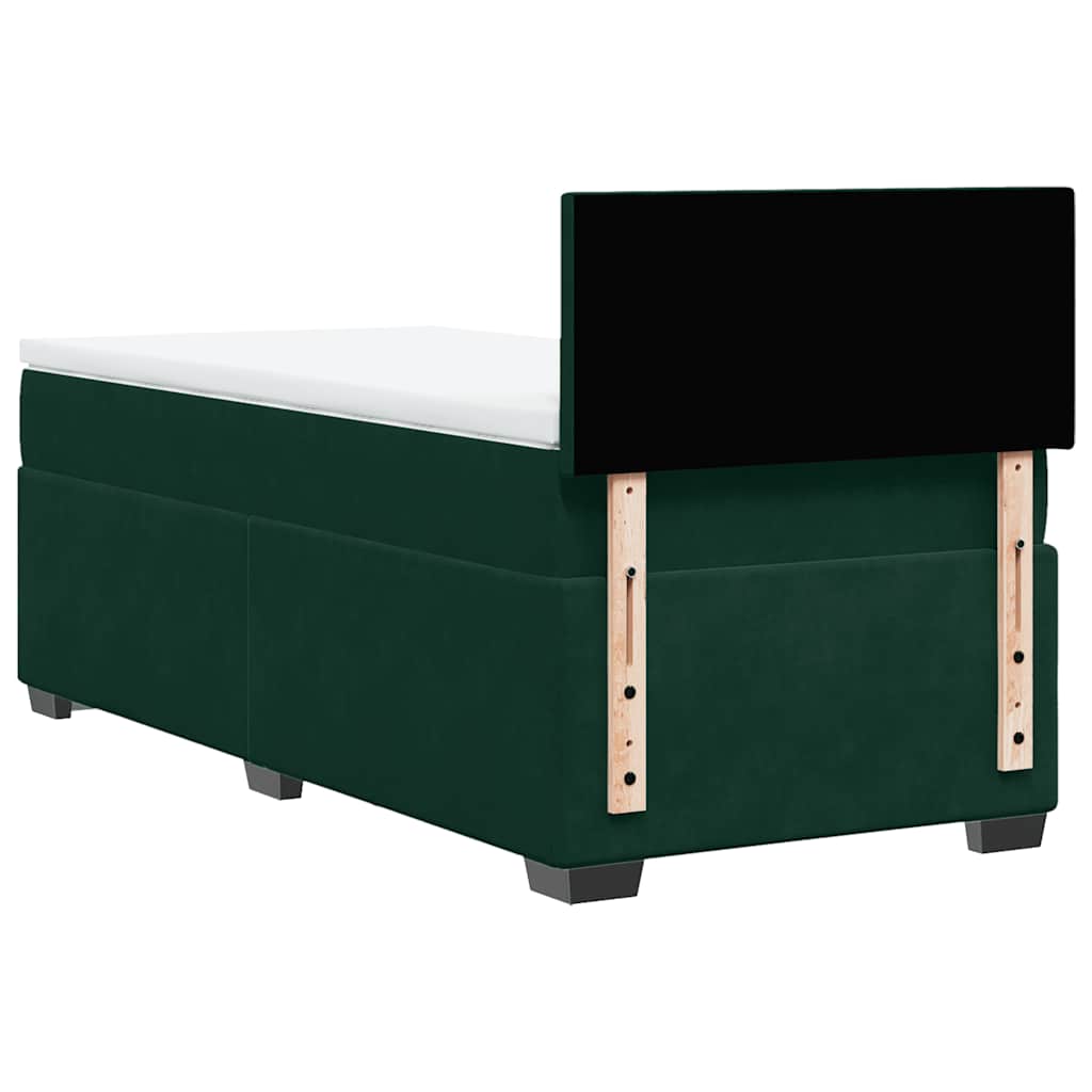 Box spring krevet s madracem tamnozeleni 80 x 200 cm baršunasti