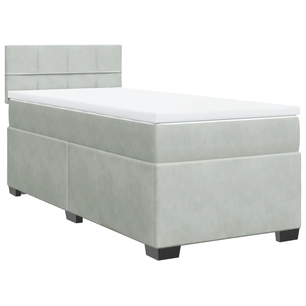 Box spring krevet s madracem svjetlosivi 80 x 200 cm baršunasti