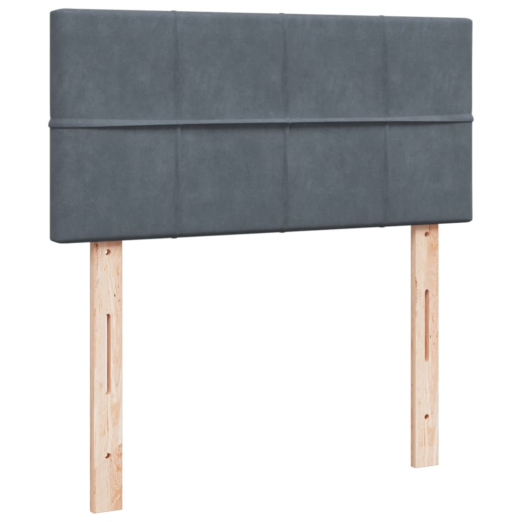 Box spring krevet s madracem tamnosivi 80 x 200 cm baršunasti