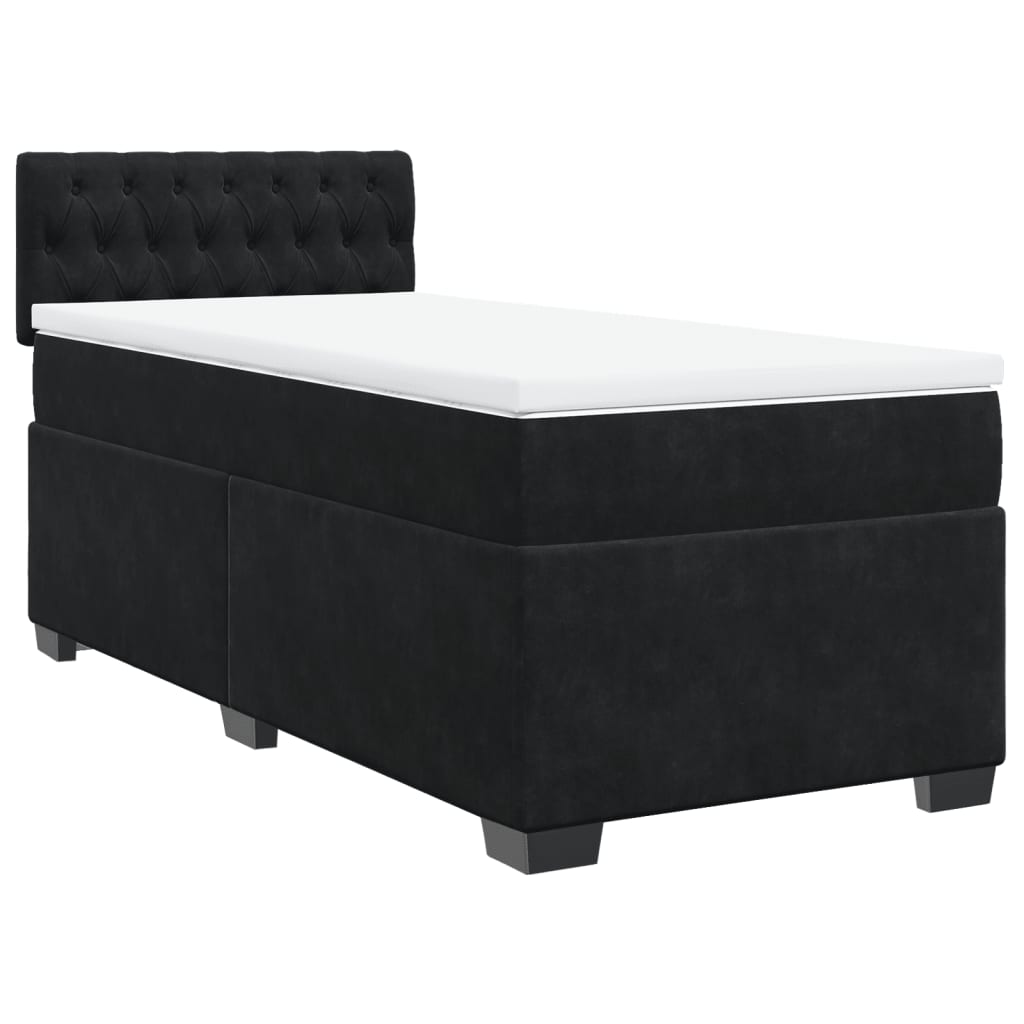 Box spring krevet s madracem crni 80 x 200 cm baršunasti