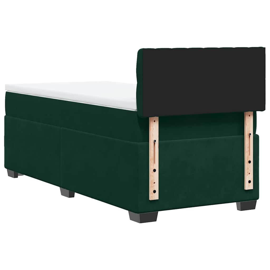 Box spring krevet s madracem tamnozeleni 80 x 200 cm baršunasti