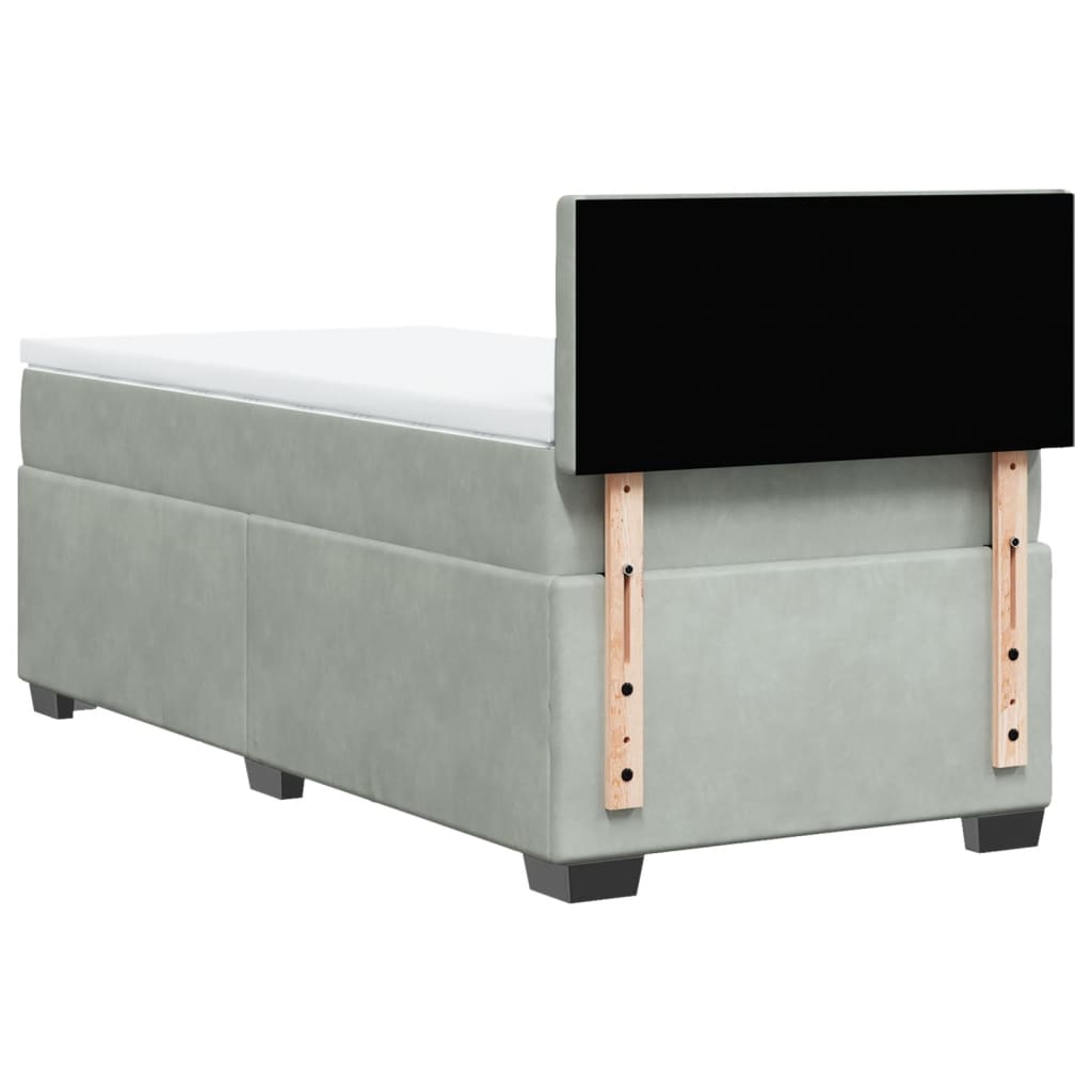 Box spring krevet s madracem svjetlosivi 80 x 200 cm baršunasti