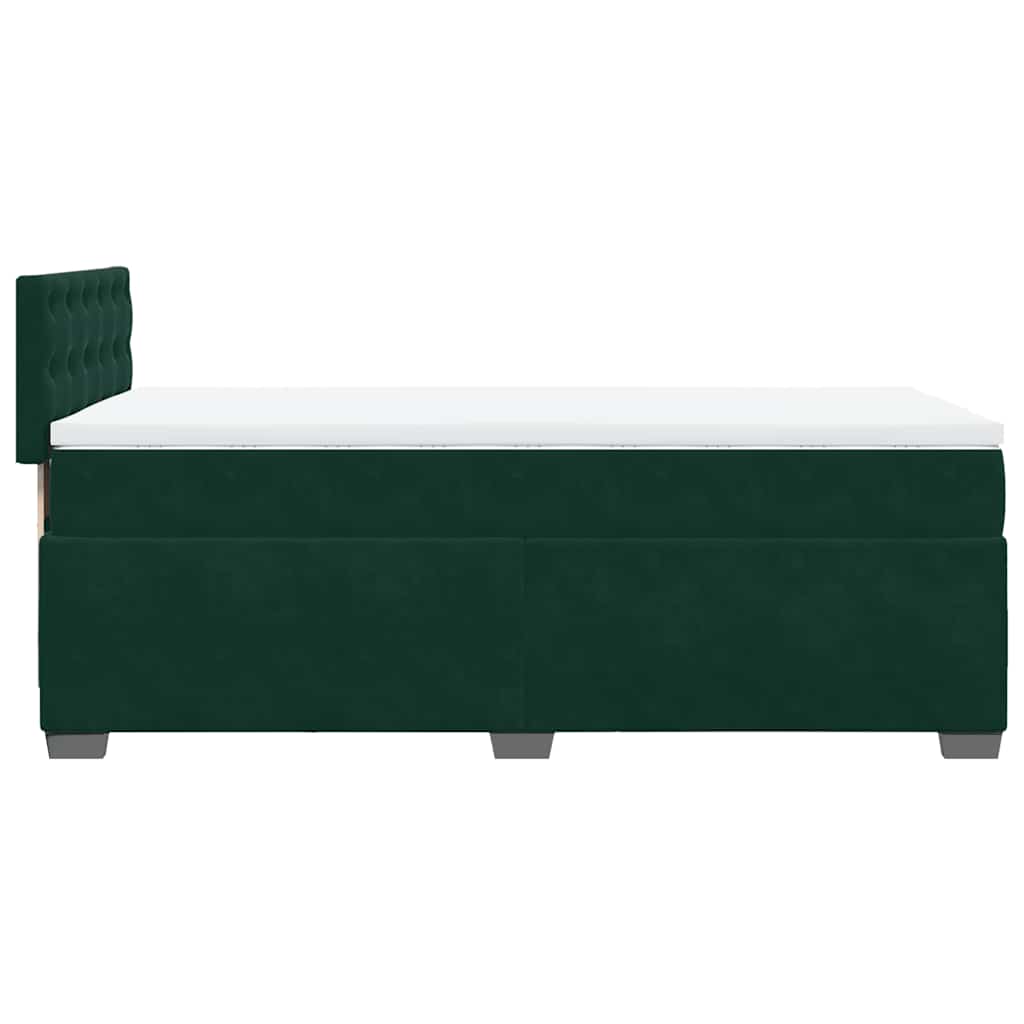 Box spring krevet s madracem tamnozeleni 80 x 200 cm baršunasti