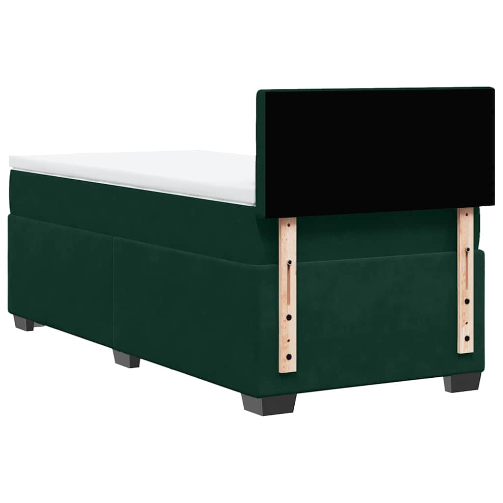 Box spring krevet s madracem tamnozeleni 90x190 cm baršunasti