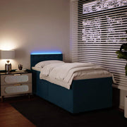 Box spring krevet s madracem plavi 90x190 cm baršunasti