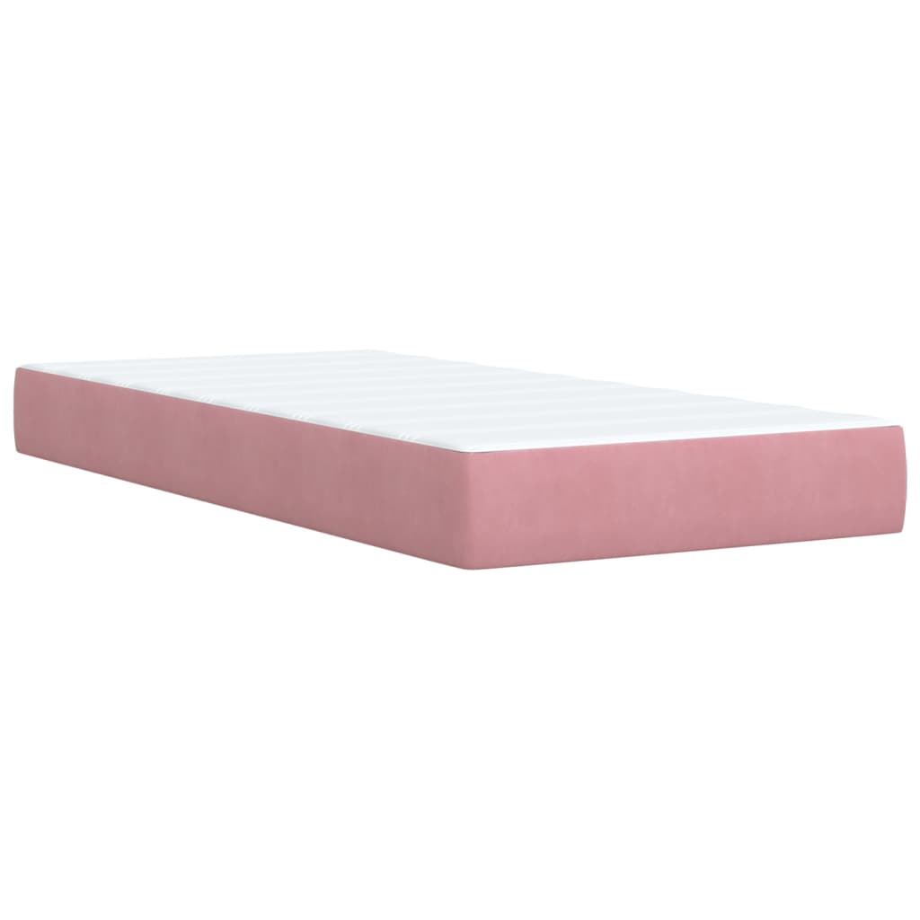 Box spring krevet s madracem ružičasti 90x190 cm baršunasti