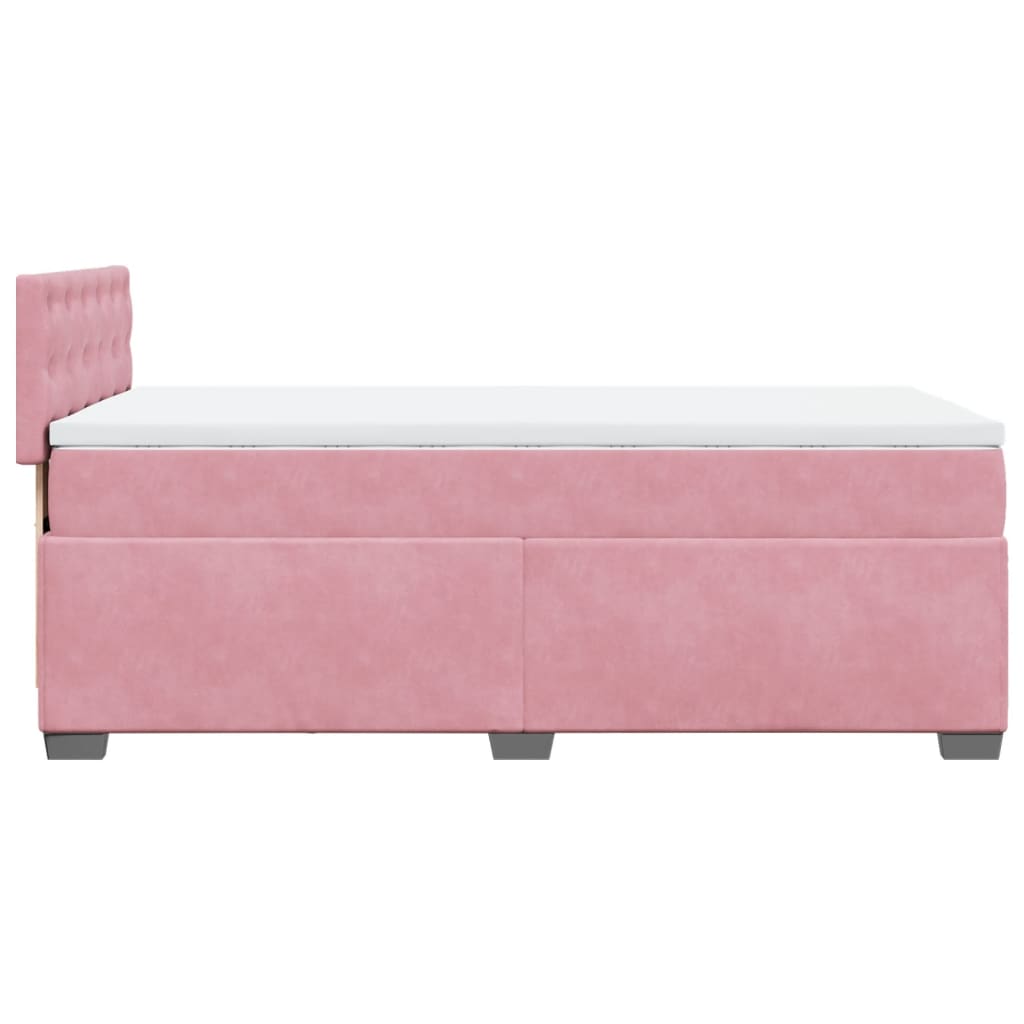 Box spring krevet s madracem ružičasti 90x190 cm baršunasti