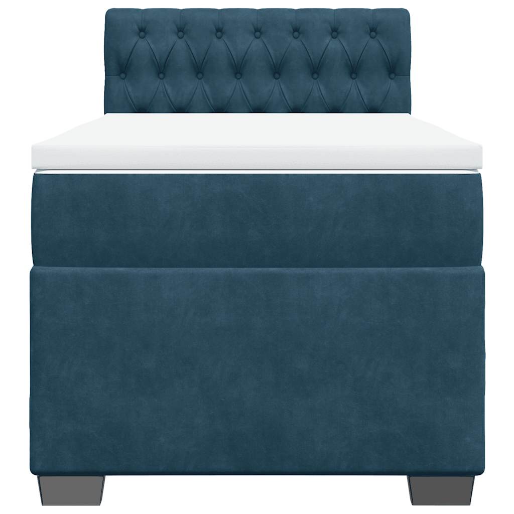 Box spring krevet s madracem plavi 90x190 cm baršunasti