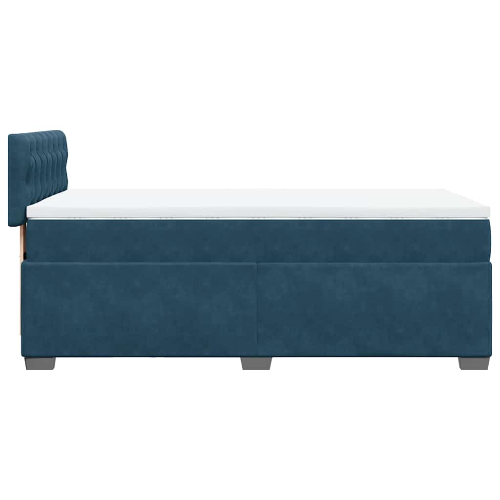 Box spring krevet s madracem plavi 90x190 cm baršunasti