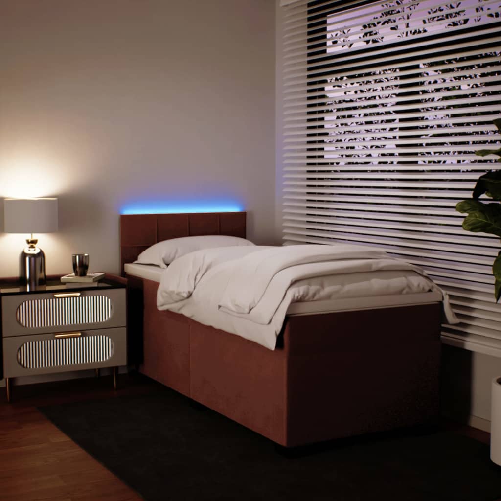 Box spring krevet s madracem ružičasti 90x190 cm baršunasti