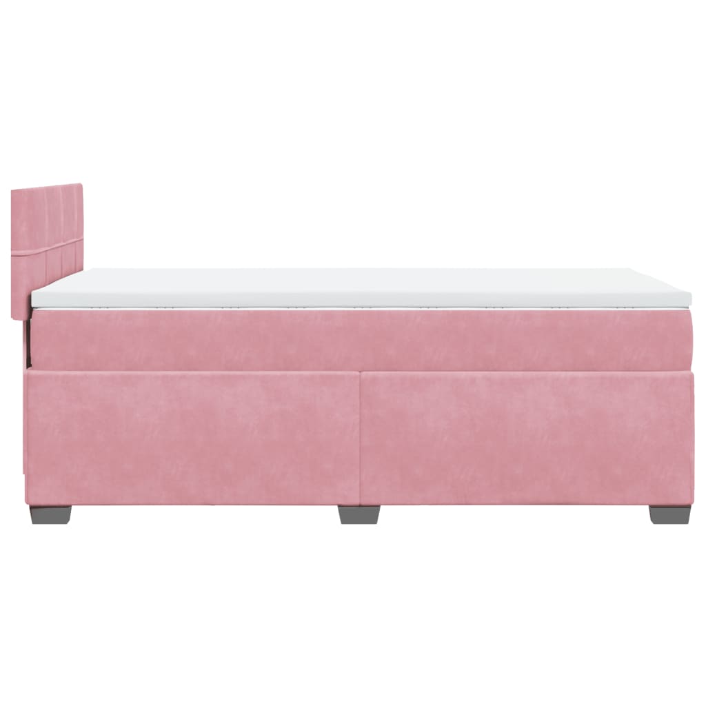 Box spring krevet s madracem ružičasti 90x190 cm baršunasti