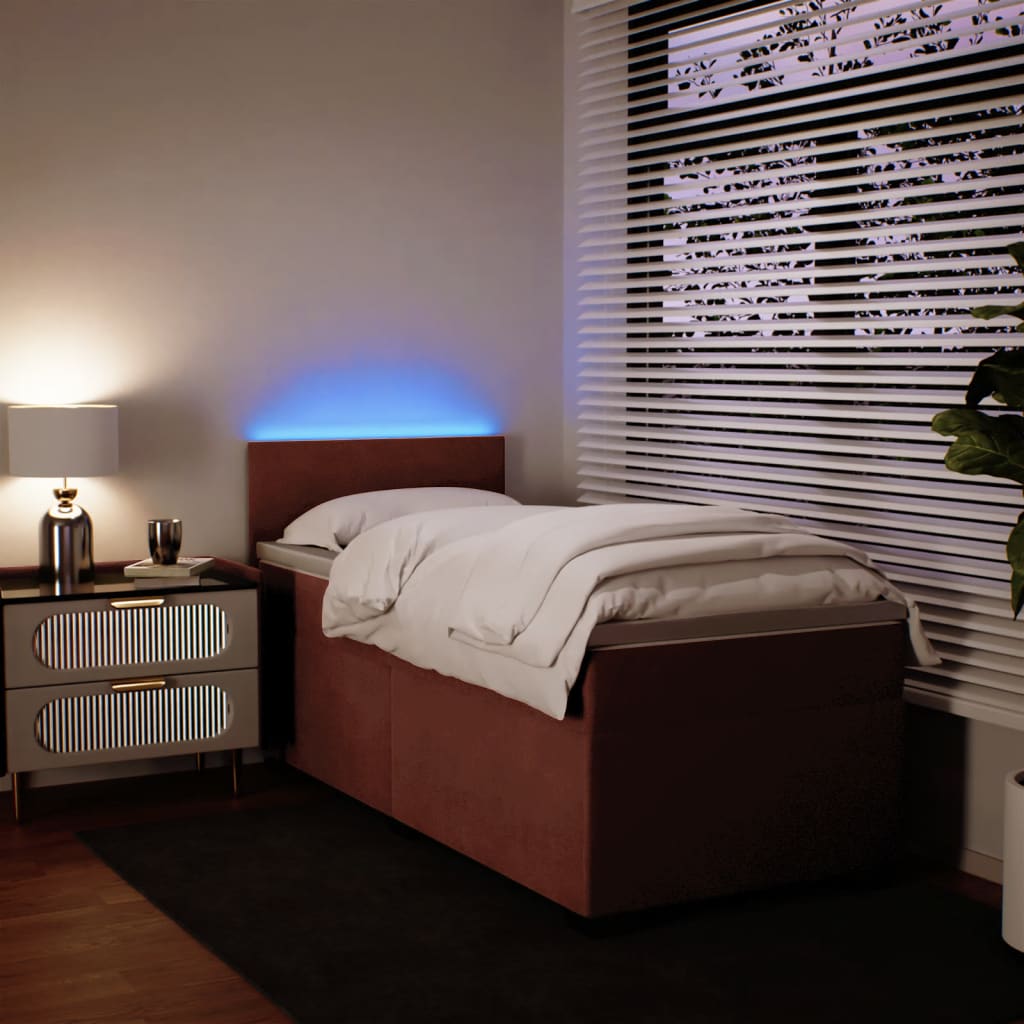 Box spring krevet s madracem ružičasti 90x200 cm baršunasti