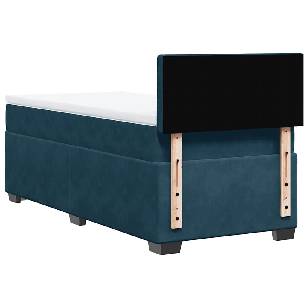 Box spring krevet s madracem plavi 90x200 cm baršunasti