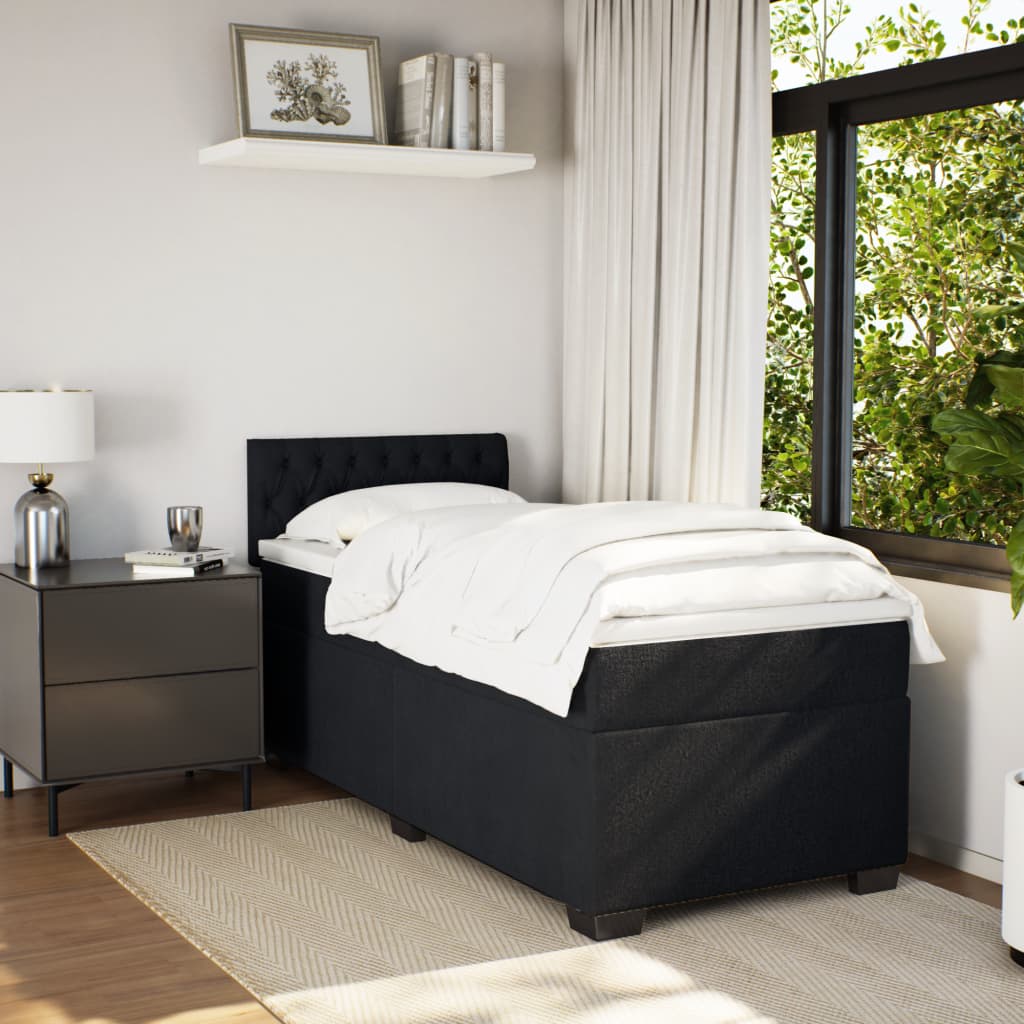 Box spring krevet s madracem crni 90x200 cm baršunasti