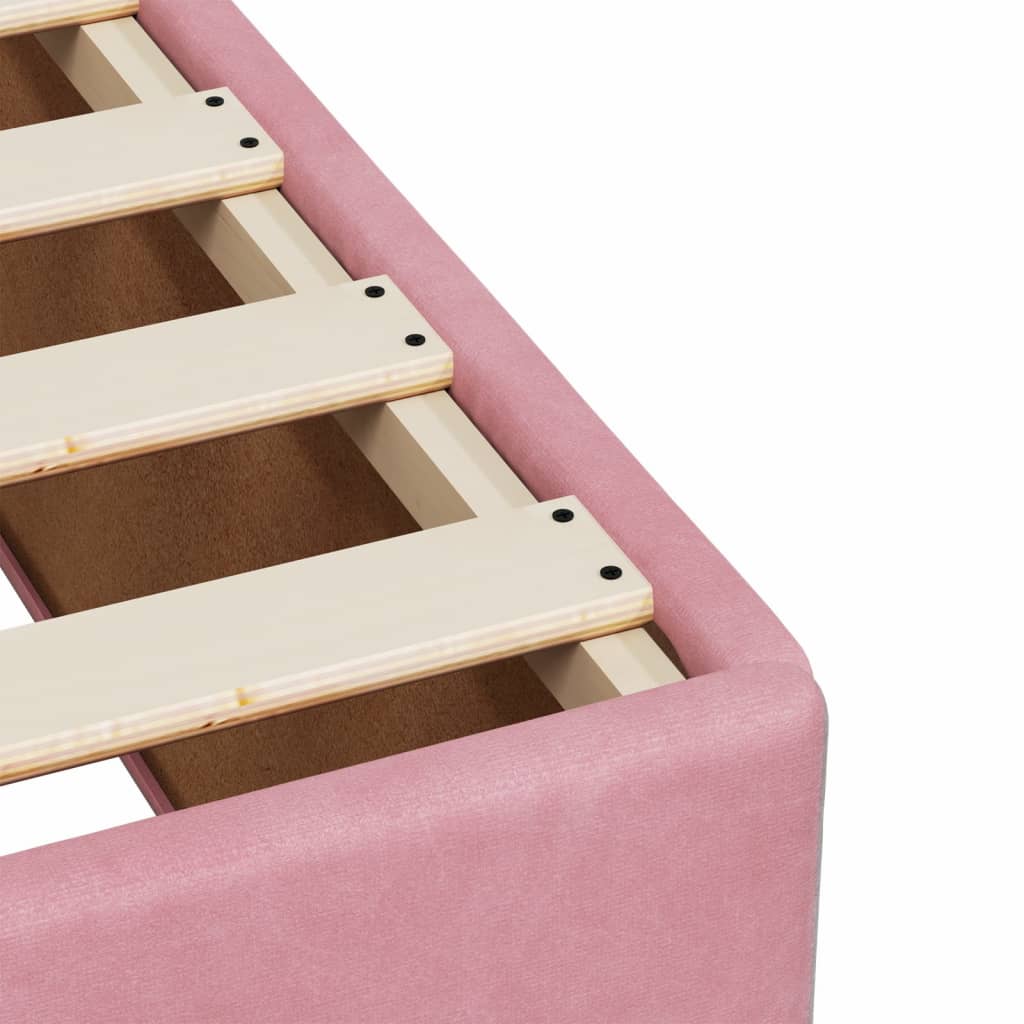 Box spring krevet s madracem ružičasti 90x200 cm baršunasti