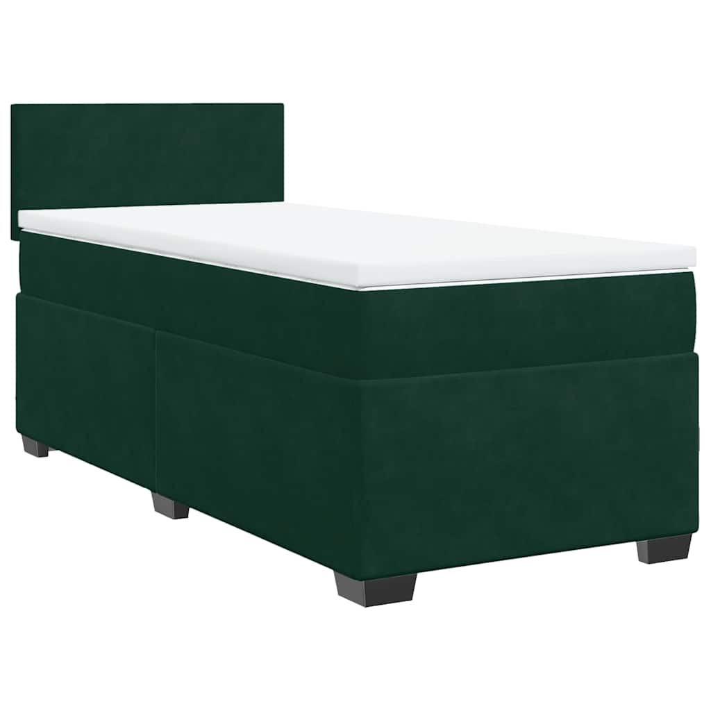 Box spring krevet s madracem tamnozeleni 100x200 cm baršunasti