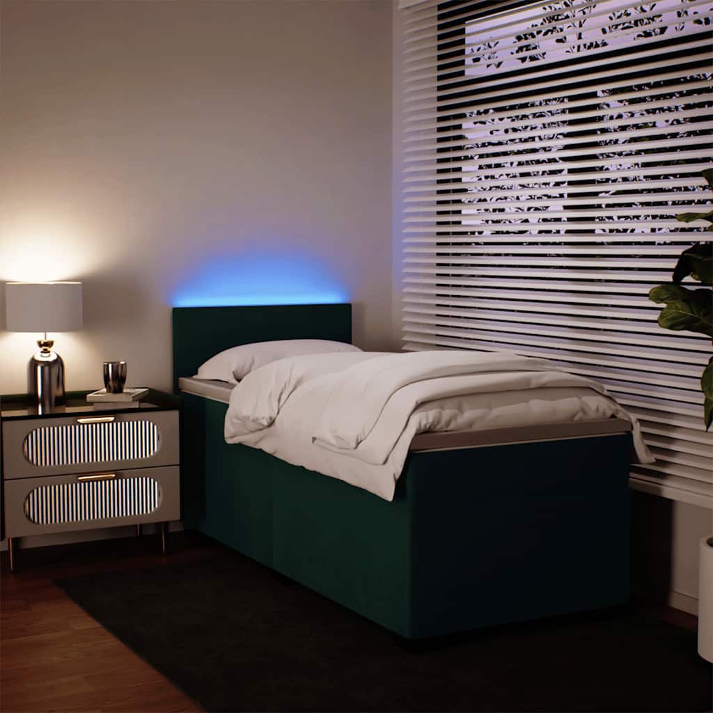 Box spring krevet s madracem tamnozeleni 100x200 cm baršunasti