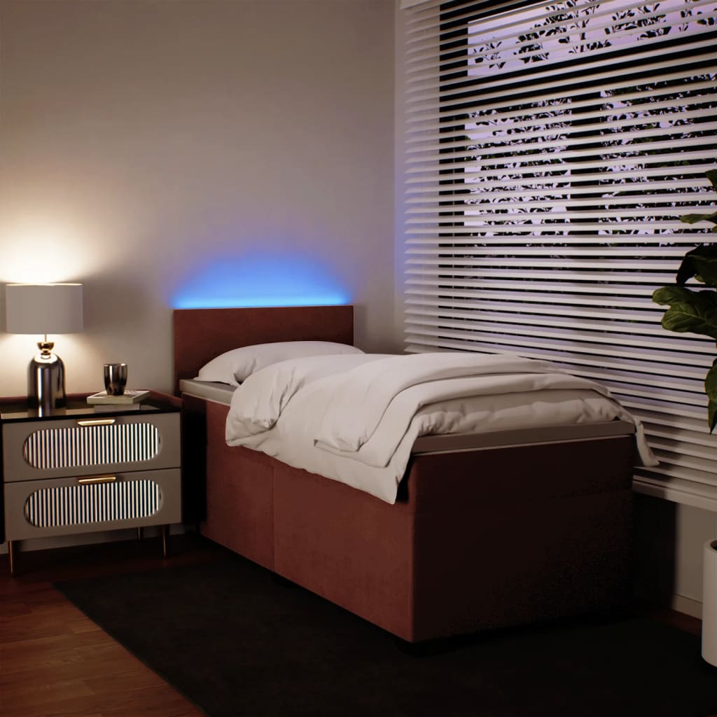 Box spring krevet s madracem ružičasti 100x200 cm baršunasti